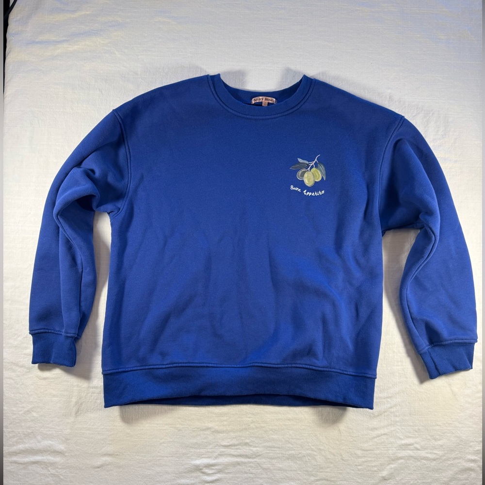 Vibrant Blue Graphic Sweatshirt